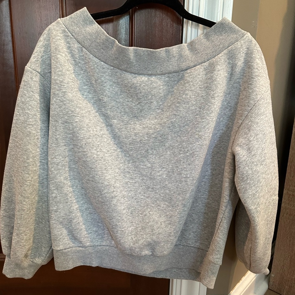 Heather Grey Women's Off the Shoulder Sweater